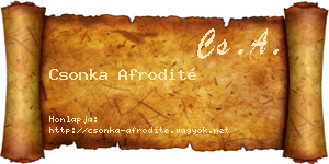 Csonka Afrodité névjegykártya